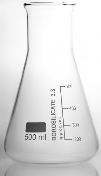 Erlenmeyer flask wide neck with rim with witeg logo