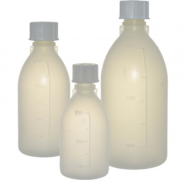 Narrow neck bottles with screw cap, made of PP