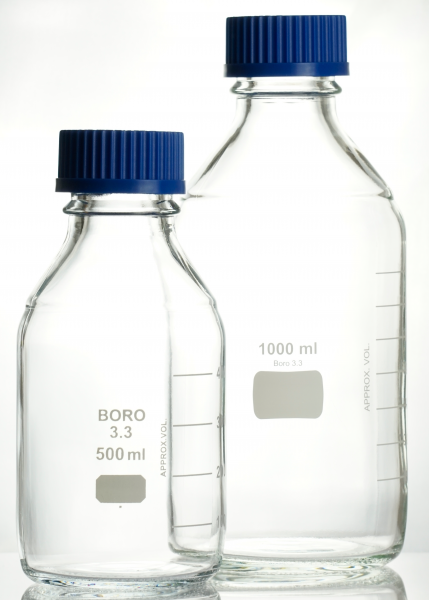 Laboratory bottles with screw cap borosilicate glass 3.3 neutral