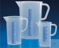 Measuring beakers 50 ml PP raised blue