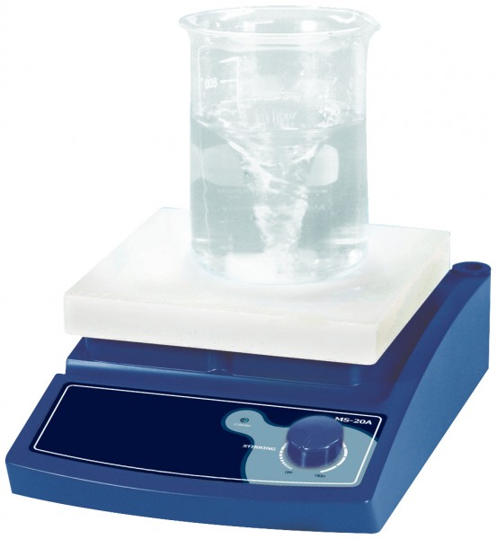 Magnetic stirrer MS-20A, analog, up to 1500rpm, 180x180mm ceramic-coated aluminium plate