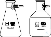 Filtration flasks with plastic hose connection and tubulature