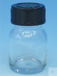 Reagent bottles with screw cap wide neck clear glass