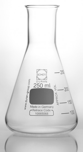 Erlenmeyer flask narrow neck with rim