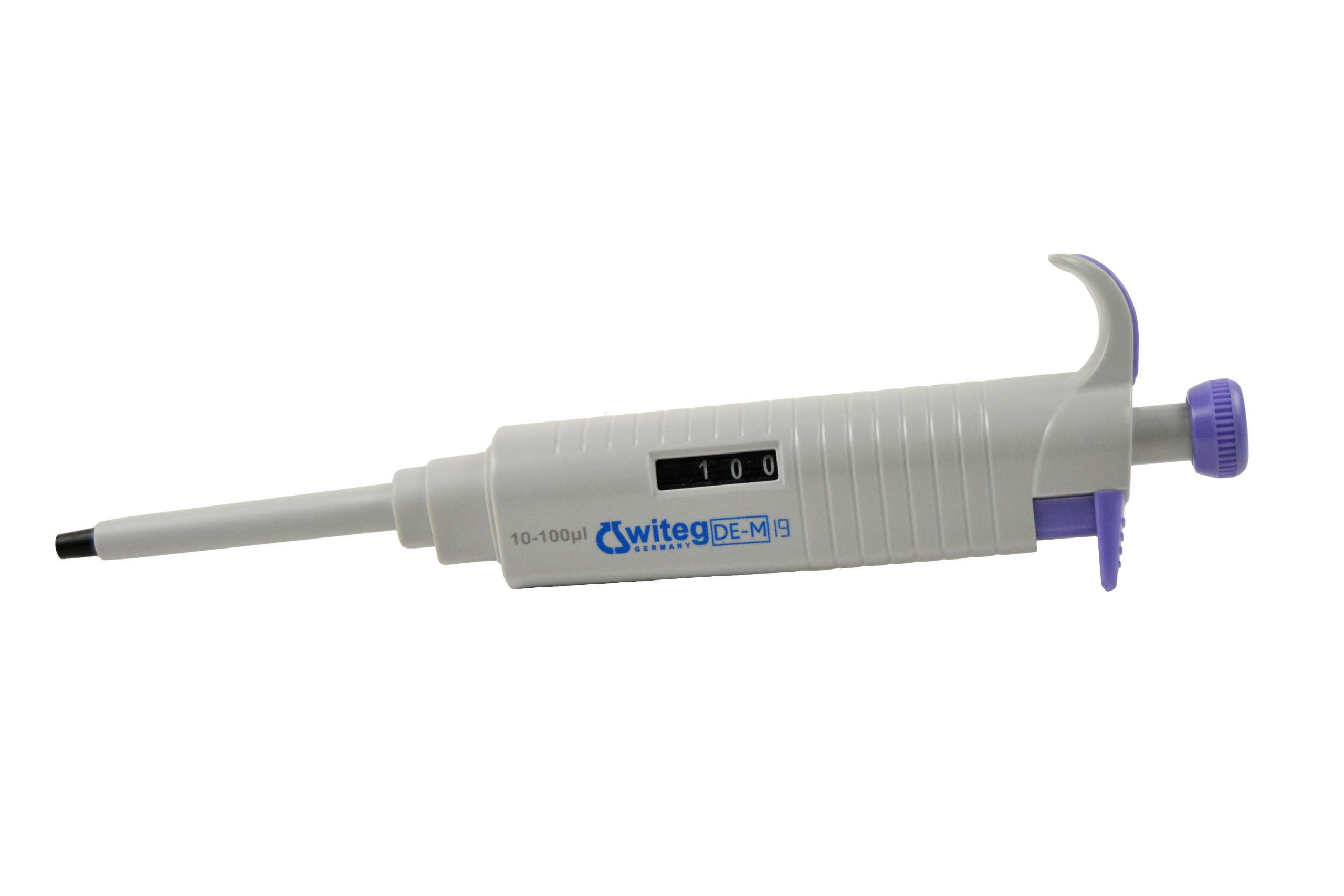 optimal weight witeg Microliter Pipette WITOPET premium ergonomic design highest accuracy and precision low force DE-M marked made in Germany 0,2-2,0 µl 