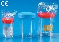 Urine sample cup PS 200ml screw cap PP