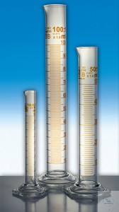 Graduated cylinder class B with spout tall form brown graduated
